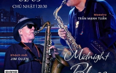 🎶 𝐌𝐈𝐃𝐍𝐈𝐆𝐇𝐓 𝐁𝐋𝐔𝐄𝐒 | 𝐒𝐚𝐱𝐍’𝐀𝐫𝐭 𝐂𝐥𝐮𝐛  📅 𝐂𝐡𝐮̉ 𝐍𝐡𝐚̣̂𝐭, 𝟎𝟏/𝟎𝟑 | 𝐒𝐡𝐨𝐰𝐭𝐢𝐦𝐞: 𝟗:𝟎𝟎 𝐏𝐌 – 𝟏𝟏:𝟎𝟎 𝐏𝐌