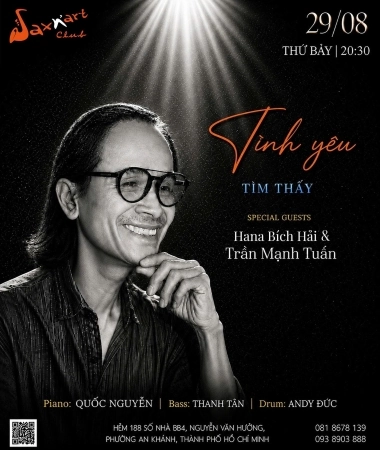 🌙 TÌNH YÊU TÌM THẤY | SAXN’ART CLUB  📅 Thứ Bảy, 29.08 | Showtime: 9:00 PM – 11:00 PM