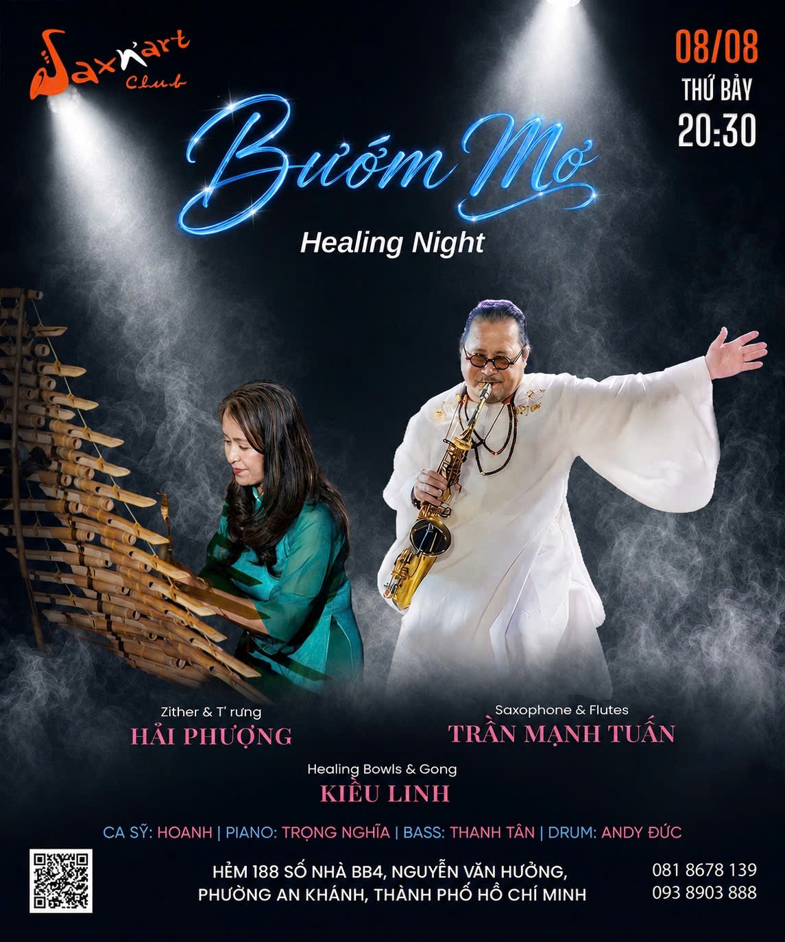 🌙 BƯỚM MƠ | SAXN’ART CLUB  📅 Thứ Bảy, 08.08 | Showtime: 9:00 PM – 11:00 PM