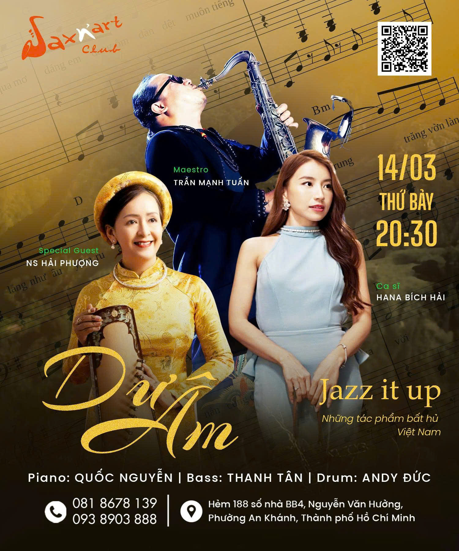 🎶 𝐃𝐔̛ 𝐀̂𝐌 | 𝐒𝐀𝐗𝐍’𝐀𝐑𝐓 𝐂𝐋𝐔𝐁 🎶  📅 𝐓𝐡𝐮̛́ 𝐁𝐚̉𝐲, 𝟏𝟒/𝟎𝟑 | 𝐒𝐡𝐨𝐰𝐭𝐢𝐦𝐞: 𝟗:𝟎𝟎 𝐏𝐌 – 𝟏𝟏:𝟎𝟎 𝐏𝐌