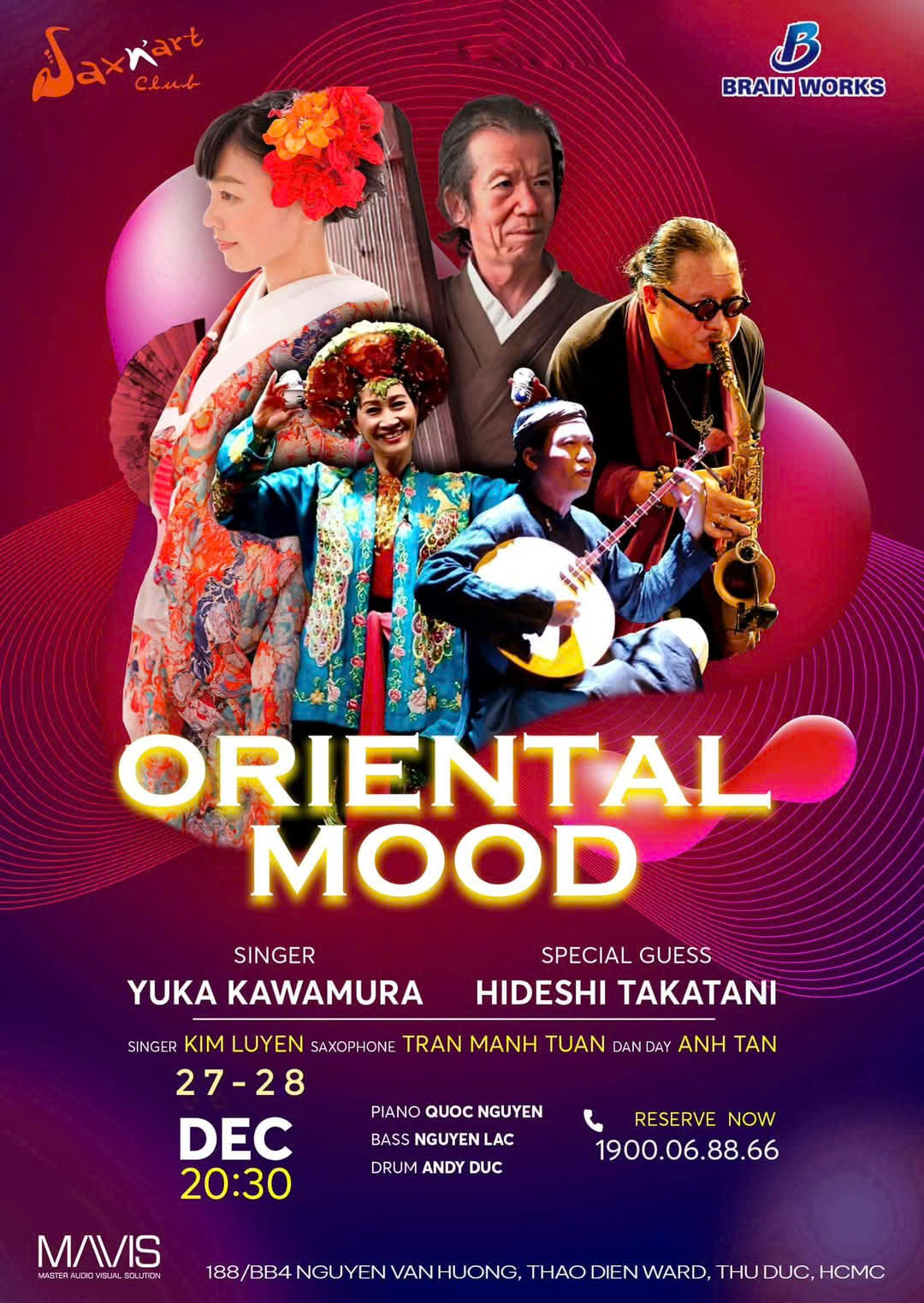 🎶 ĐÊM NHẠC The ORIENTAL MOOD | Trần Mạnh Tuấn & Hideshi Takatani (Tacker) – Huyền thoại âm nhạc Nhật Bản 📅 20:30, Thứ Sáu - Thứ Bảy, 27 & 28/12/2024 | Saxn'Art Club